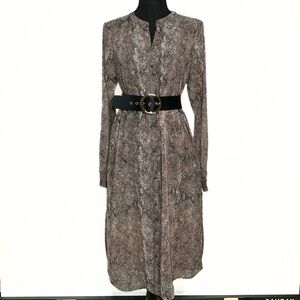 GF Snake Animal Print Semi Sheer Tunic Shirt Dress Womens SZ S Edgy Grunge Chic